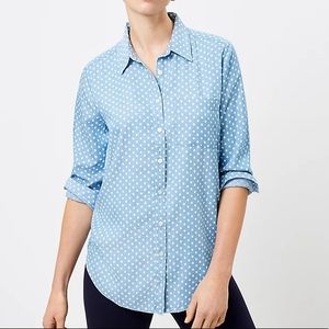 LOFT dotted chambray tunic shirt